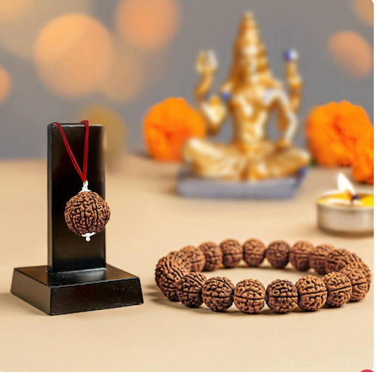 5 Mukhi Rudraksha With Bracelet